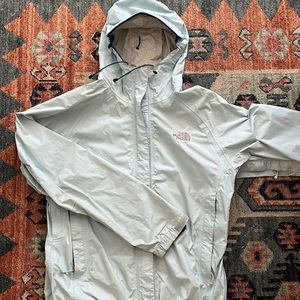 Light blue North Face Rain Jacket Sz M